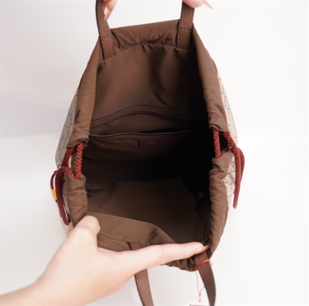 Balo GG rút xám nâu đầu hổ 35cm TB+