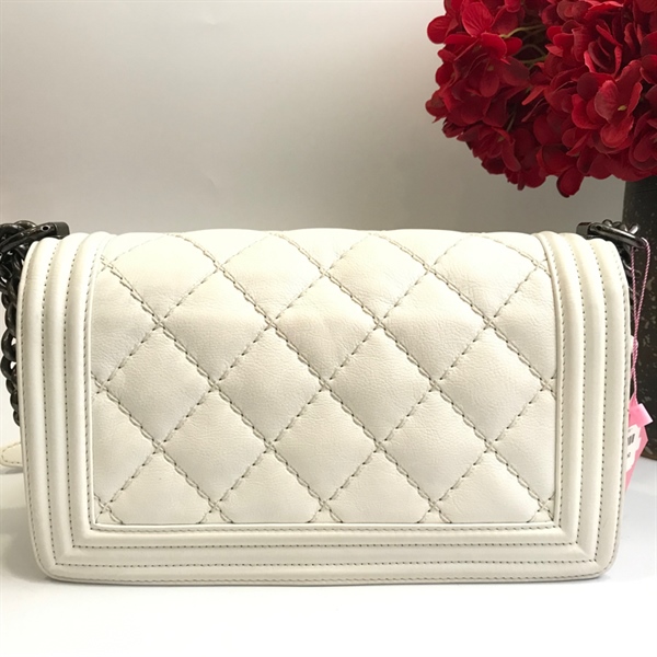 Túi Chanel Boy trắng +