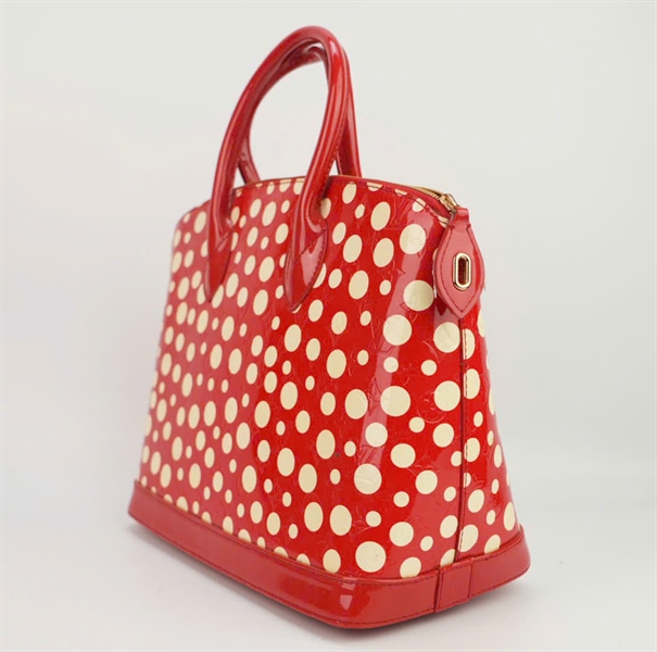 Túi LV da bóng hoa màu đỏ size 30 ++