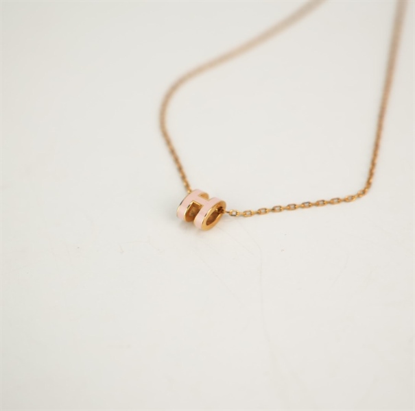 Dây Chuyền Hermes vàng mặt hồng nude KG+