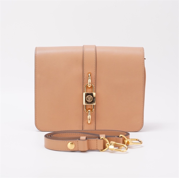 Túi LV họa tiết ổ khoá màu nude +