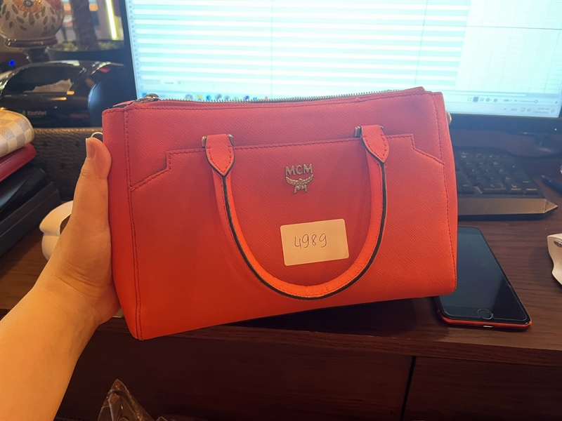 Túi MCM đỏ cam TB+