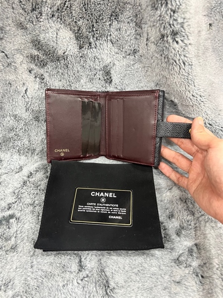 Ví chanel ngắn ô vuông nút bấm+