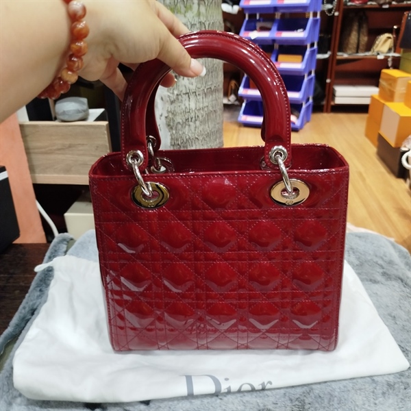 Túi Dior Lady đỏ đô bóng +