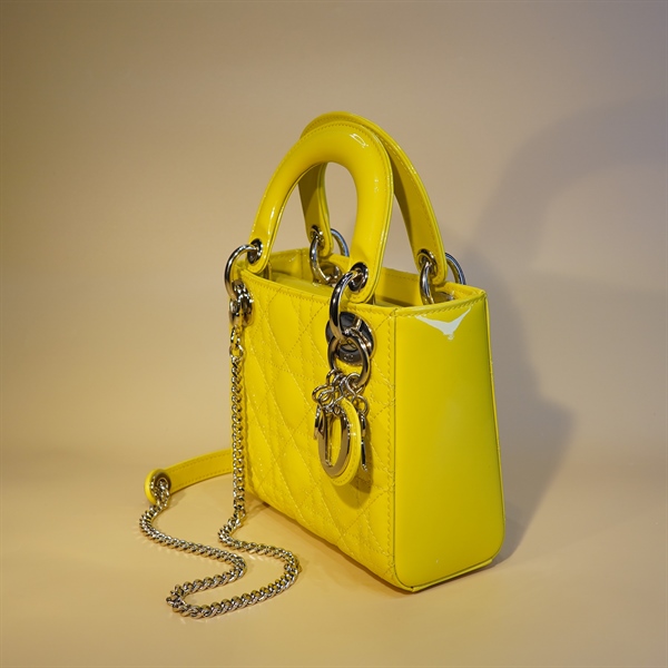 Túi Dior Lady vàng bóng KG+