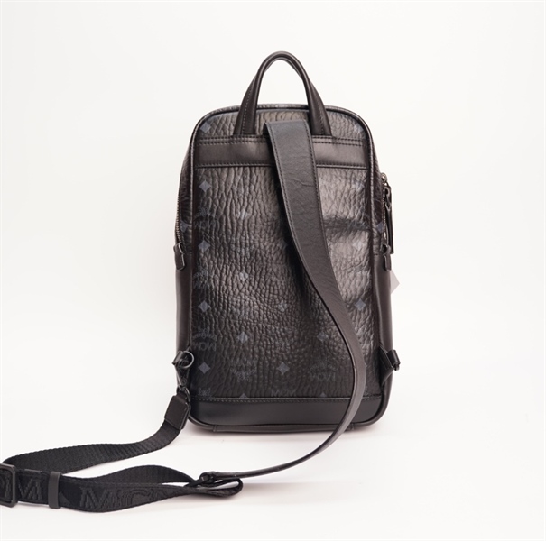 Balo MCM xanh đen ngang sz 20cm TB+