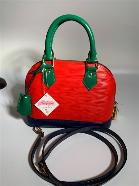 Túi LV đỏ + ổ khoá chìa