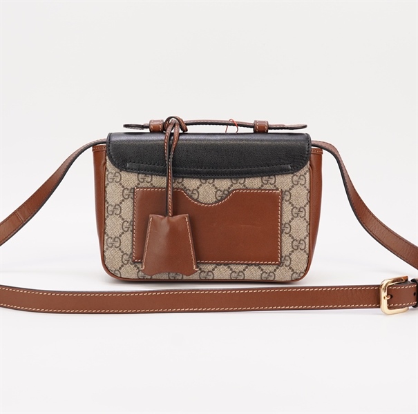 Túi GG phối đen nâu size 18cm +