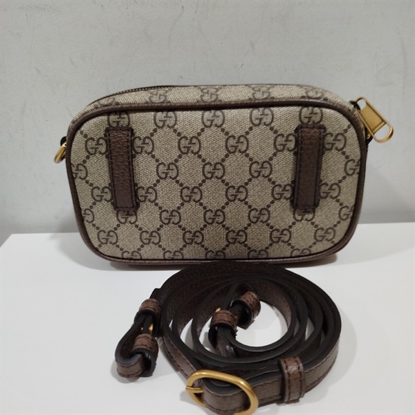 Túi Đeo Chéo GG Xám Phối Đỏ Xanh Rêu+