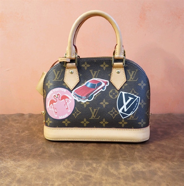 Túi LV Alma hoa nâu họa tiết +