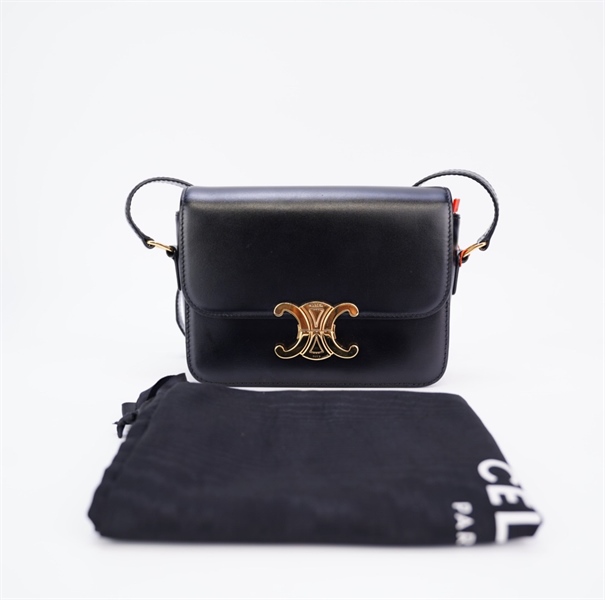 Túi Celine Triomphe da đen size 17cm +