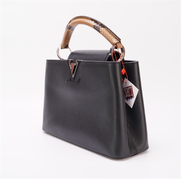 Túi LV capu đen quai trăn +
