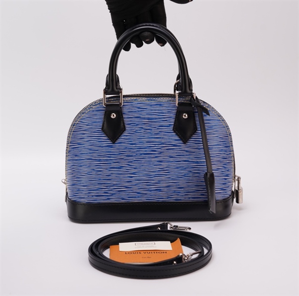 Túi LV Alma vân xanh phối viền đen +