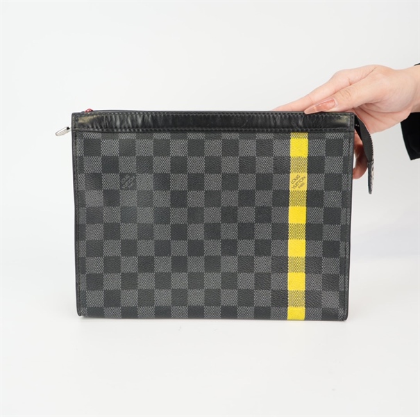 Túi LV ô vuông phối chỉ vàng TB+