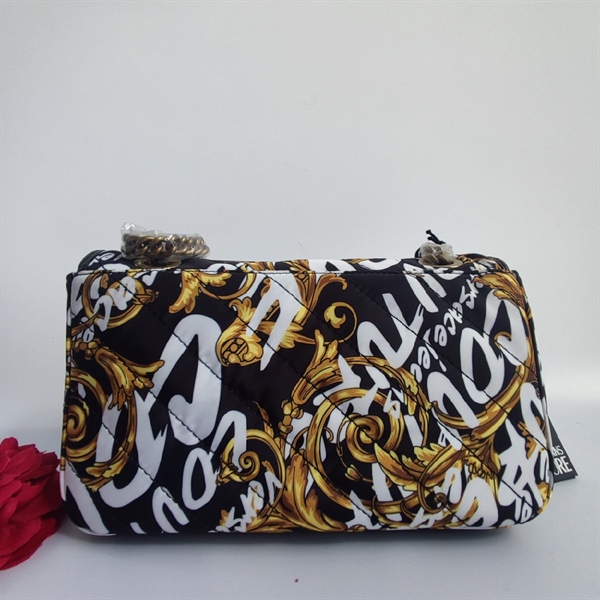 Túi versace jean vải vàng đen