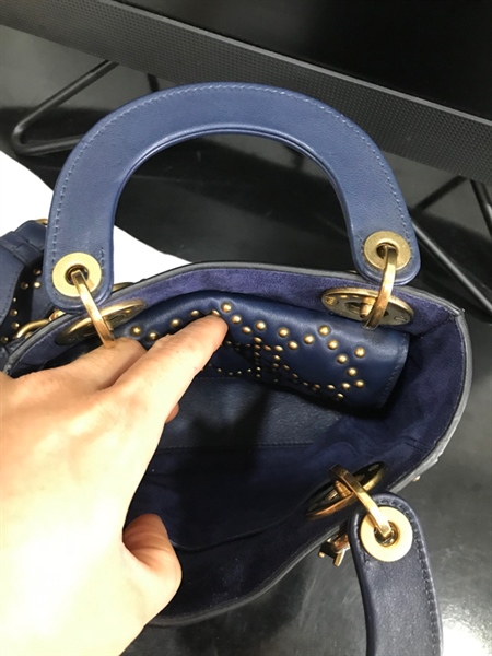 Túi Lady Dior Xanh Đen Có Đinh+