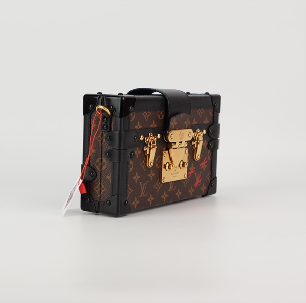 Túi LV hoa nâu viền đen +