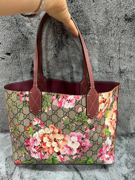 Túi Gucci tote mini hoa lòng hồng +