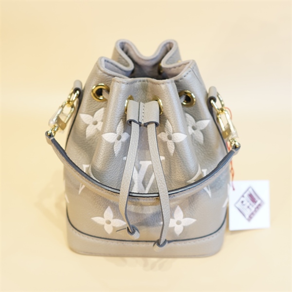 Túi LV nano nóe màu nude hoa trắng KG+