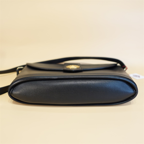 Túi xách YSL đen chốt khóa vàng tròn KG+