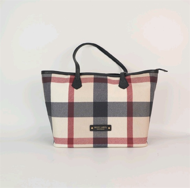 Túi BBR Blue Label tote đỏ kẻ trắng KG+