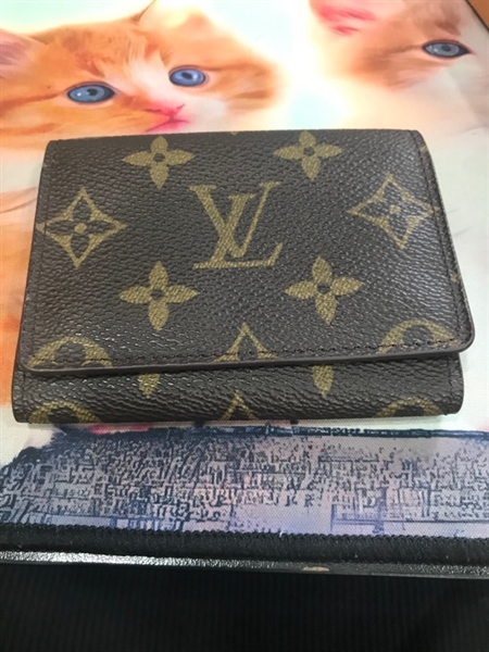 Ví card LV hoa nâu lòng nâu +