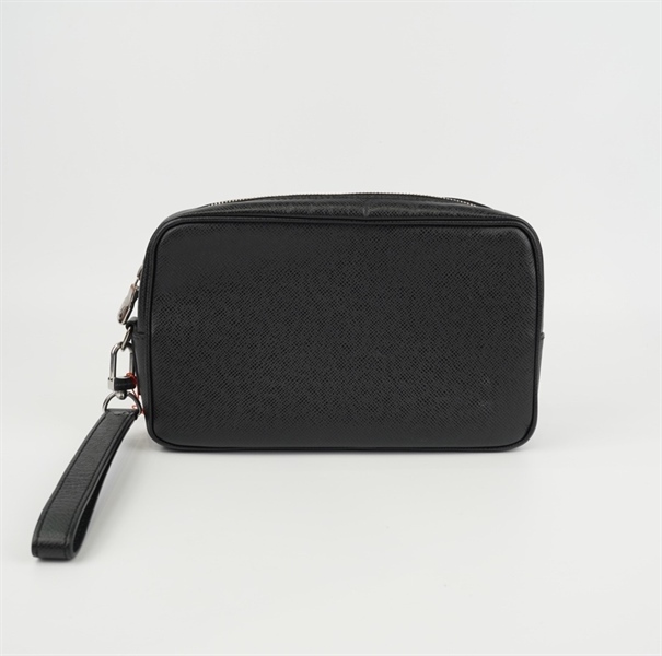 Túi LV clutch đen khoá trắng KG+