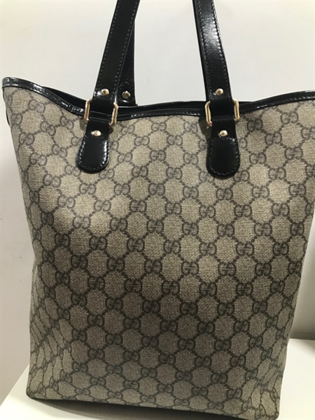 Túi GG Tote Xám Quai Đen+