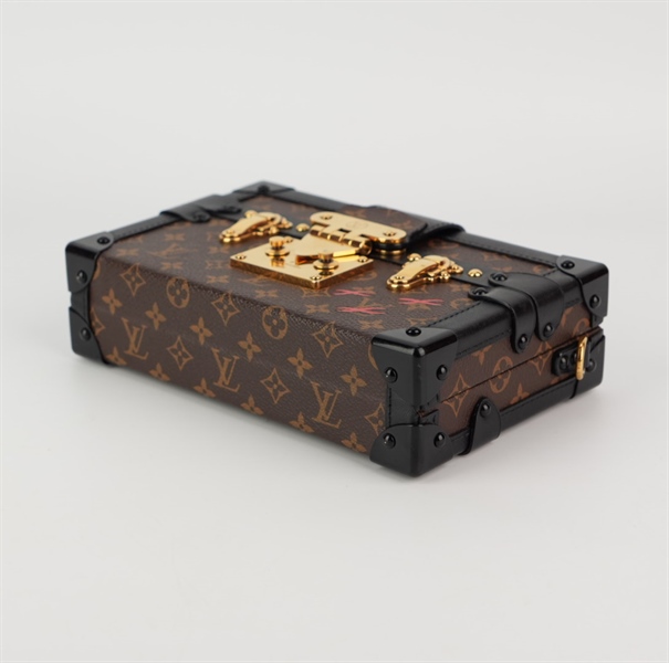 Túi LV hoa nâu viền đen +