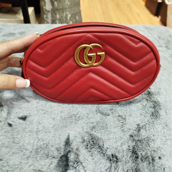 Túi bumbag GG vân đỏ +