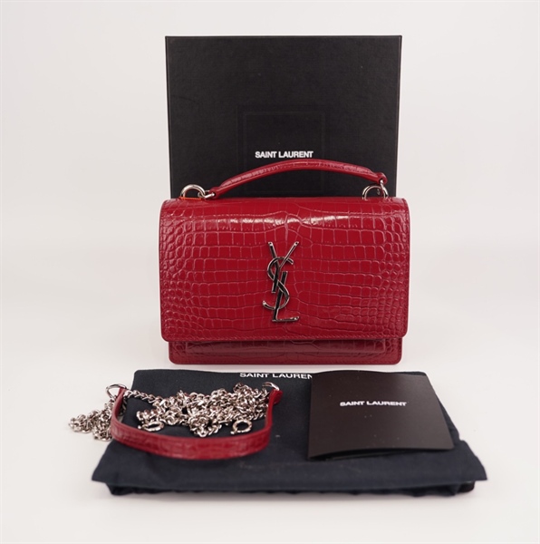 Túi YSL vân da đỏ +