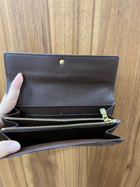 Ví Dài LV Ô Vuông Nâu Vàng+