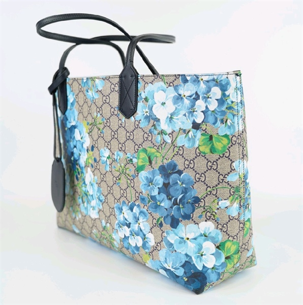 Túi GC tote hoa xanh lòng xanh sz40+