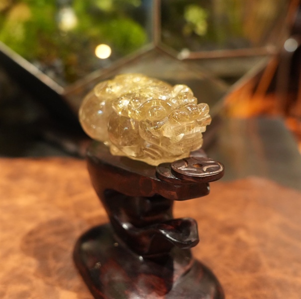 Cụ Tỳ Hưu thạch anh tóc vàng 987478 - CÓ ĐẾ +