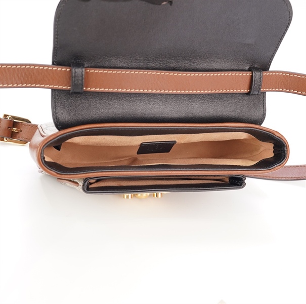 Túi GG phối đen nâu size 18cm +