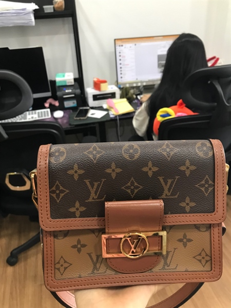 Túi LV Dolphine Nâu Vàng phối nâu đậm+