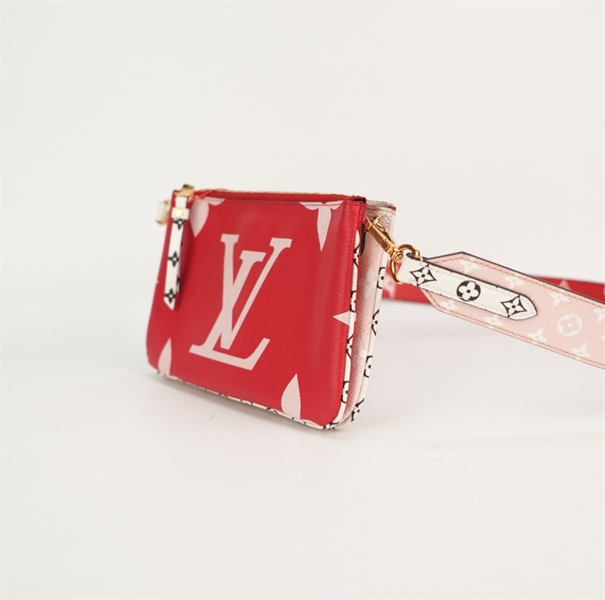Túi LV màu đỏ in logo size 18 +