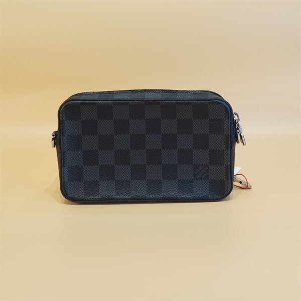 Túi LV đeo chéo ô vuông xanh đen 2zip+