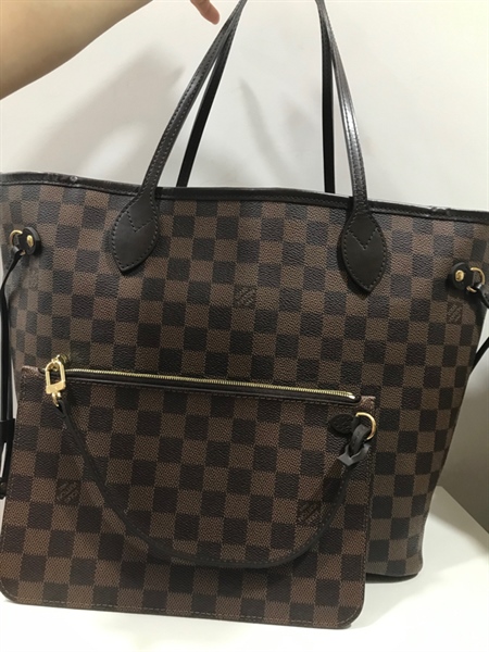 Túi Never full LV Ô vuông Nâu Kèm Pound 40cm+