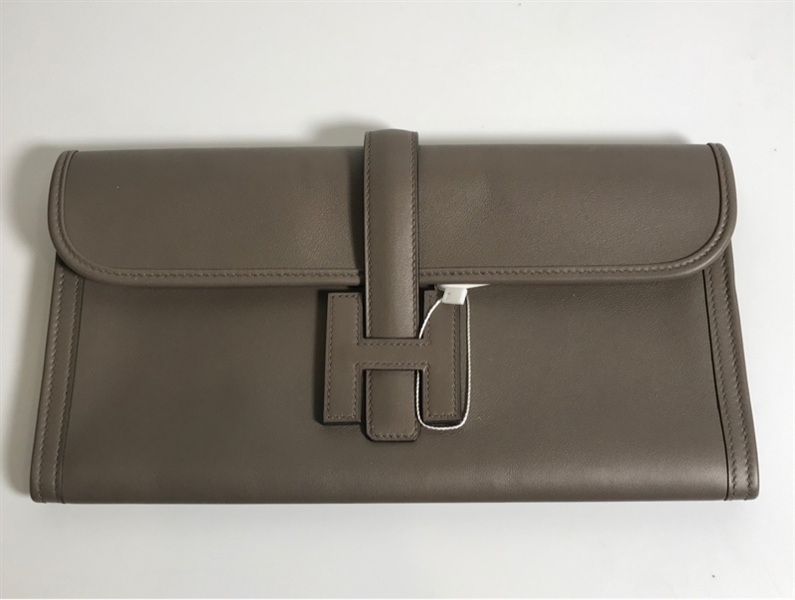 Túi Hermes xám khoá chữ H KG+