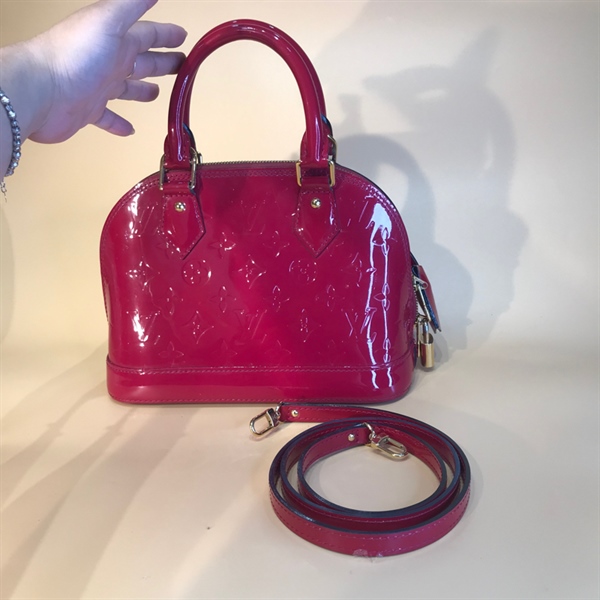 Túi Alma tím hồng bóng lòng tím +