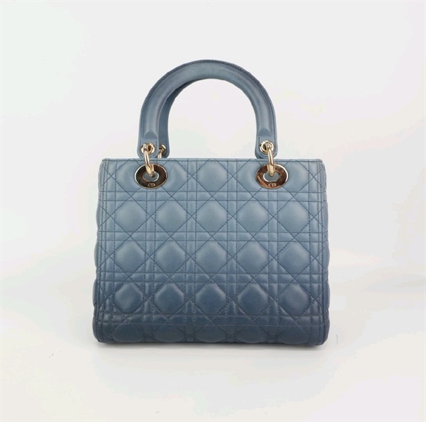 Túi Dior Lady sz M màu xanh ombre KG+