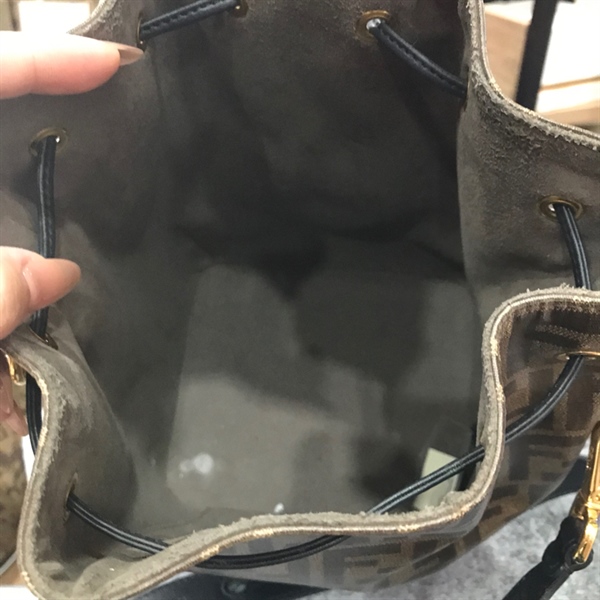 Túi Nano nóe Fendi 1925 nâu phối da đen KG+