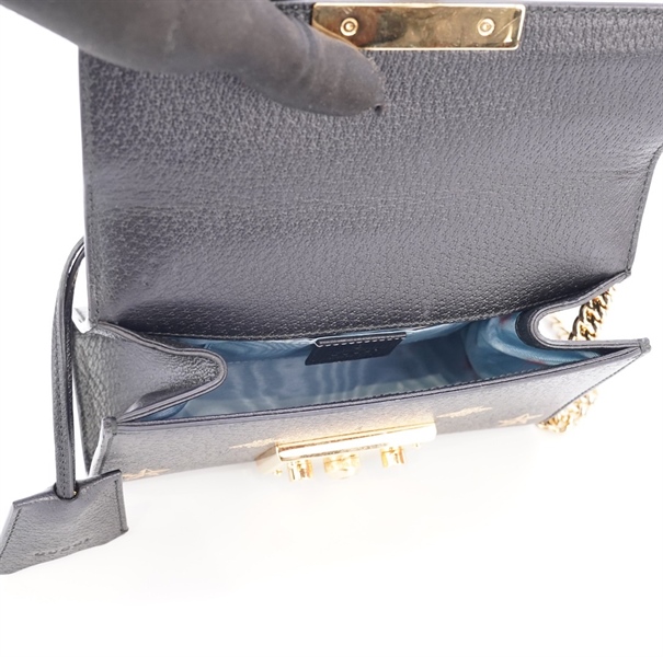 Túi GG đen con ong khóa vàng +