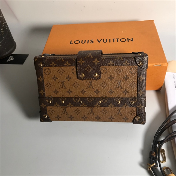 Túi LV trunk hoa nâu KG+