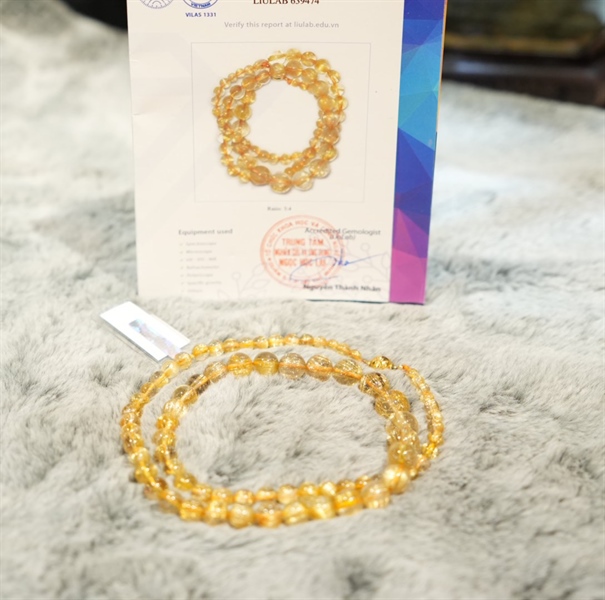 Vòng chuỗi thạch anh tóc vàng 639474 KG+