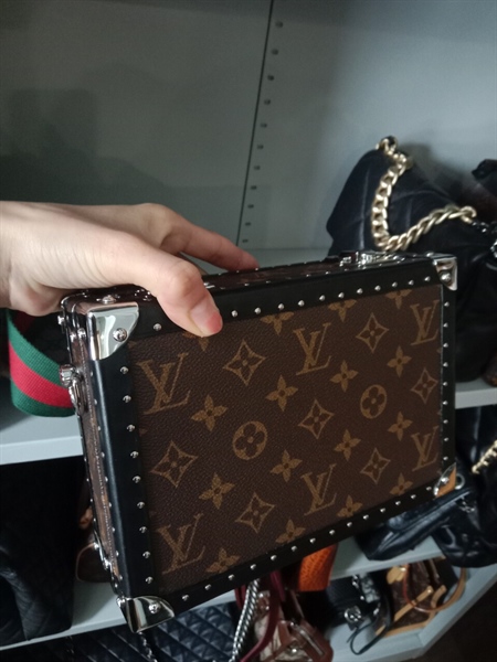 Túi LV trunk hoa nâu +