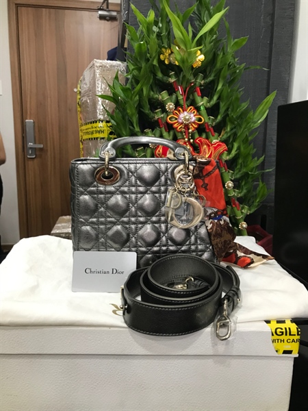 Túi Lady Dior Xám Bạc KG+
