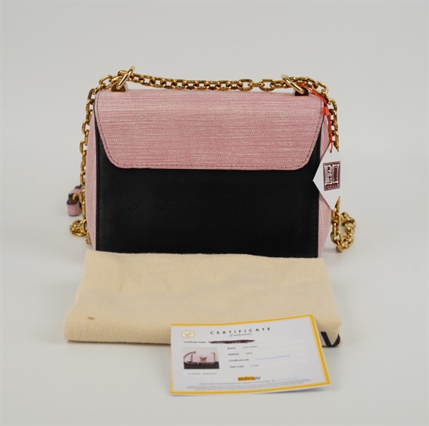 Túi LV Twist vân jean hồng +