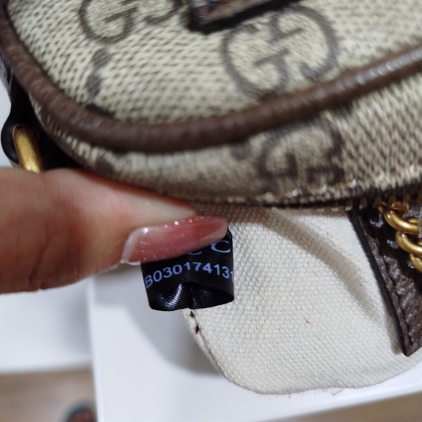 Túi Đeo Chéo GG Xám Phối Đỏ Xanh Rêu+